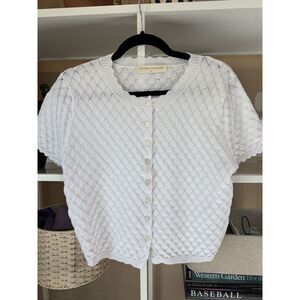 Stitch and Feather Short sleeve cardigan